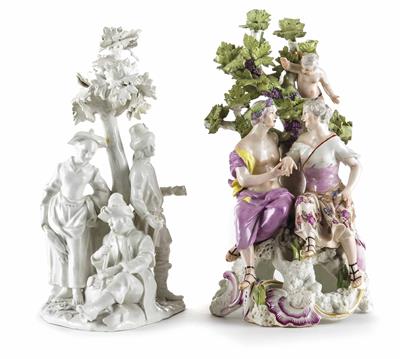 Vier Figurengruppen, Wiener Porzellanmanufaktur, 1744/49 und 2. Hälfte 18. Jahrhundert - Easter Auction