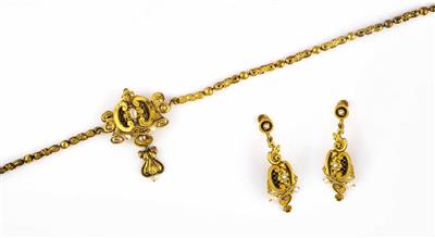 Biedermeier Damenschmuckgarnitur - Jewellery, watches and antiques