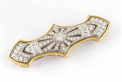 Brillant-Diamantbrosche zus. ca. 1,30 ct - Šperky, umění a starožitnosti