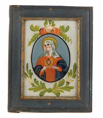 Hinterglasbild, wohl Raimundsreut oder Außergefild,19. Jahrhundert - Vánoční aukce