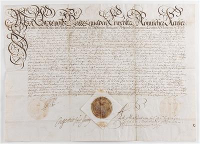 Autograph mit Unterschriften von Kaiser Karl VI. - Asta di Natale