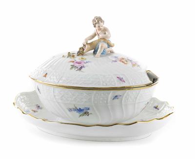 Deckelterrine mit Fixteller, Meissen, 1860-1924 - Schmuck, Taschen- und Armbanduhren, Kunst des 20. Jahrhunderts