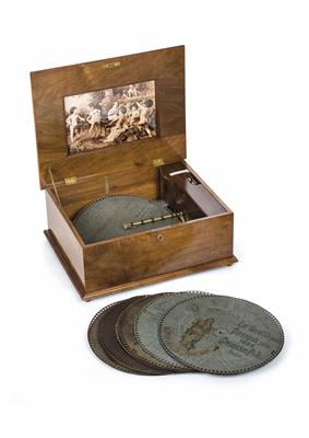 Mechanischer Lochplattenspieler - Polyphonion, um 1900/20 - Schmuck, Taschen- und Armbanduhren, Kunst des 20. Jahrhunderts