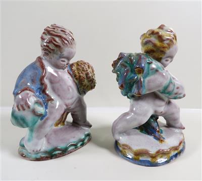 Frühling- und Sommer-Putto, Entwurf Fritz Seibe, Ausführung Rudolf Sommerhuber, Steyr um 1920/30 - Schmuck, Uhren und Antiquitäten sowie Malerei des 20. Jahrhunderts