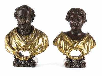 Zwei Reliquienbüsten, Apostel, wohl Italien, 18./19. Jahrhundert - Vánoční aukce