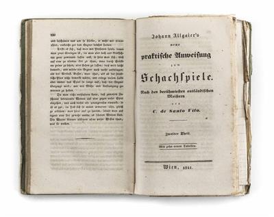 Johann Allgaier's Anweisung zum Schachspiele, hrsg. von C. de Santo Vito - Vánoční aukce