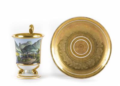 Veduten-Tasse "Ischl", Schlaggenwald, Böhmen, 1839 - Christmas auction