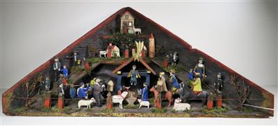 Diorama-Eckkastenkrippe, Alpenländisch, 20. Jahrhundert - Adventauktion