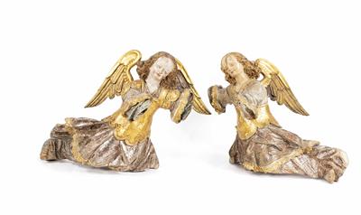 Paar Altaraufsatz-Engel, Süddeutsch/Österreichisch, 1. Hälfte 17. Jahrhundert - Asta di pasqua
