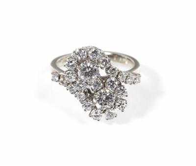 Brillant Diamant Ring zus. ca. 1,60 ct - Klenoty, umění a starožitnosti