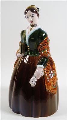 Dame in Tracht mit Goldhaube, Gmundner Keramik, um 1970 - Asta di Natale - Argenti, vetri, porcellane, incisione, militaria, tappeti