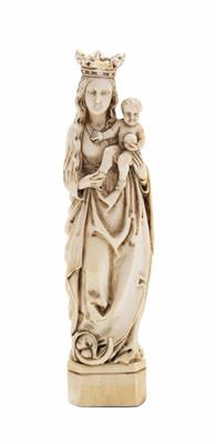 Madonna mit Kind im gotischen Stil, vermutlich Frankreich, Dieppe, 19. Jahrhundert - Easter Auction