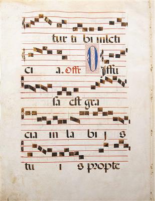 Antiphonar des Officiums, des Stundengebetes der römisch-katholischen Kirche, 14. Jahrhundert - Asta di pasqua