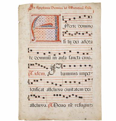 Einzelblatt aus einem Antiphonar des 16. Jahrhunderts: - Velikonoční aukce