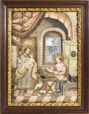 Klosterarbeit, Collagenbild, Alpenländisch, um 1800 - Asta di pasqua