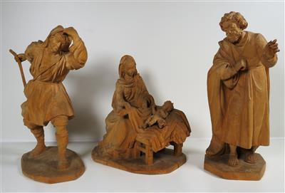 Oberammergauer Krippenfiguren, 20. Jahrhundert - Asta di Natale - Argenti, vetri, porcellane, incisione, militaria, tappeti