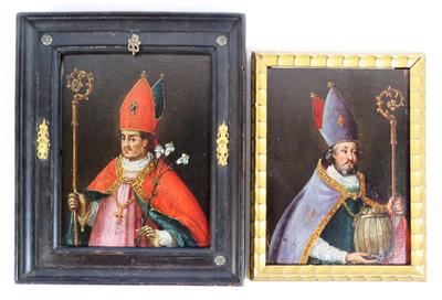 Paar Heiligenbilder, Alpenländisch, um 1800 - Christmas auction - Silver, glass, porcelain, graphics, militaria, carpets