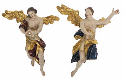 Paar barocke Aufsatzengel, Süddeutscher Kulturkreis, 18. Jahrhundert - Easter Auction