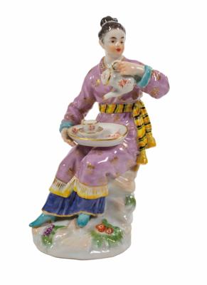 Japanerin mit Trinkservice, Entwurf Friedrich Elias Meyer 1761/1772, Meissen, 1971 - Vánoční aukce - Stříbro, sklo, porcelán, Moderní umění grafika, koberce