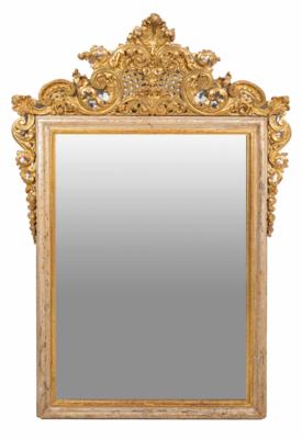 Salonspiegel, teils unter Verwendung originaler Teile des 18. Jahrhunderts - Vánoční aukce - Stříbro, sklo, porcelán, Moderní umění grafika, koberce