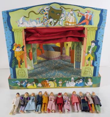 Puppentheater mit 12 Figuren, um 1950/60 - Advent Auction