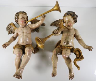 Zwei Musizierende Engel im Barockstil, wohl 19. Jahrhundert - Advent Auction