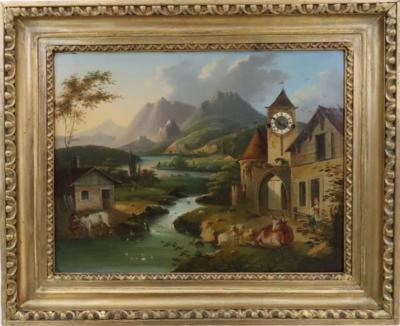 Biedermeier Bilderuhr um 1830 - Easter Auction