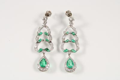 Smaragd Diamant Ohrsteckgehänge - Easter Auction