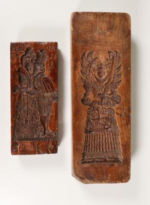 Zwei doppelseitige Lebkuchen/Tragant-Holzmodel, 17. und 18. Jahrhundert - Easter Auction