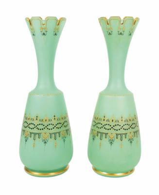 Paar Vasen, wohl Neuwelt, Böhmen, um 1860 - Porzellan, Glas und Sammelgegenstände