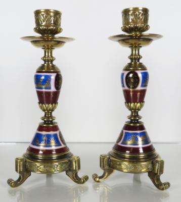 Paar Neoklassizisitsche Kernzeleuchter - Porcelain, glass and collectibles