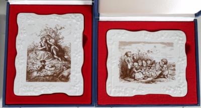 4 Porzellanbilder mit Ludwig Richter-Motiven, Meissen, limitierte Auflage, 1979/80 - Porzellan, Glas und Sammelgegenstände