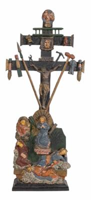 Passionskreuz mit Getsemani- Szene, wohl Tirol um 1800 - Porzellan, Glas und Sammelgegenstände