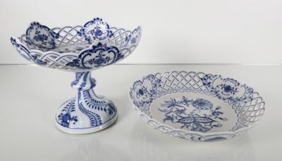 1 kleiner Tafelaufsatz und 1 runde Schale, Meissen, 1888-1924 und 1970 - Porcelán, sklo a sběratelské předměty