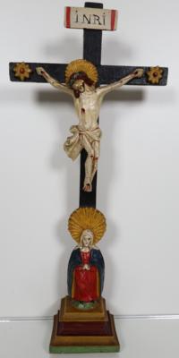 Provinzielle Kruzifix, Ende 19. Jahrhundert - Porzellan, Glas und Sammelgegenstände
