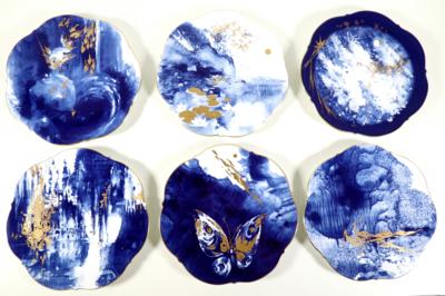 6 Aquatinta-Wandteller, Meissen, 1992-1997 - Porcellana, vetro e oggetti da collezione