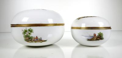 2 Deckeldosen, Meissen, 1960er/70er-Jahre - Porzellan, Glas und Sammelgegenstände