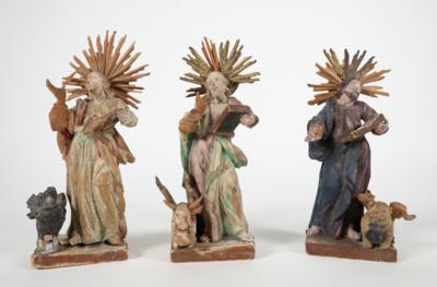 Drei Hl. Evangelisten, Alpenländisch, 19. Jahrhundert - Porzellan, Glas und Sammelgegenstände