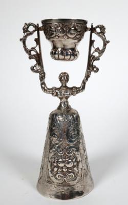 Deutscher Silber Brautbecher im Barockstil, 19. Jahrhundert - Silver