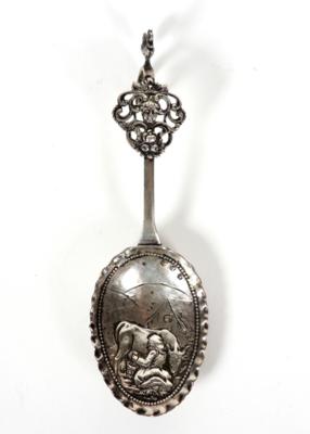 Historismus Prunklöffel, wohl Hanau, Ende 19. Jahrhundert - Silver