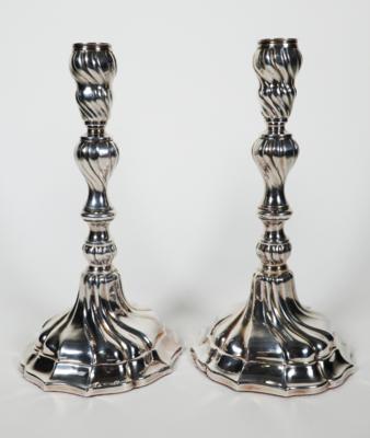 Paar Kerzenleuchter im Barockstil, 20. Jahrhundert - Silver