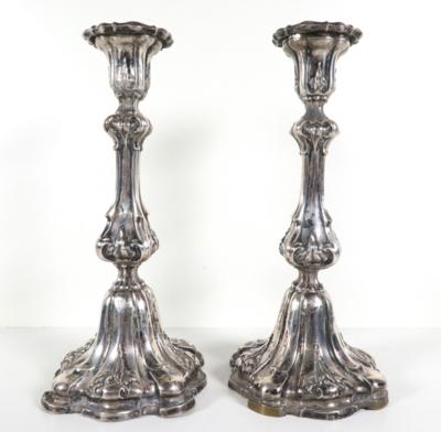 Paar Silber Kerzenständer, 19. Jahrhundert - Silver
