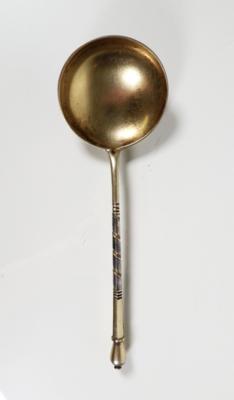 Russischer Niello Kaviarlöffel, Moskau, 4. Viertel 19. Jahrhundert - Silver