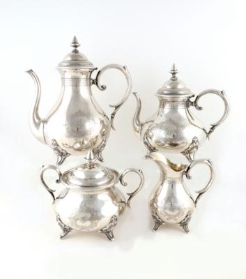 Tee- und Kaffeeservice, Anfang 20. Jahrhundert - Silver
