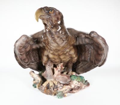 Adler mit zwei Küken, Entwurf Karin Jarl-Sakellarios, 20. Jahrhundert - Porcellana, vetro e oggetti da collezione