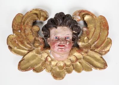 Geflügelter Engelskopf, Österreich, 17. Jahrhundert - Porzellan, Glas und Sammelgegenstände