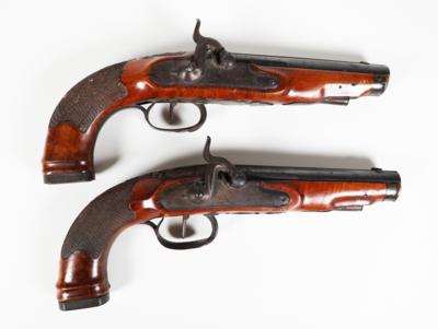 Paar Pistolen mit Kapselschloss (Perkussion), Mitte 19. Jahrhundert - Porcelán, sklo a sběratelské předměty
