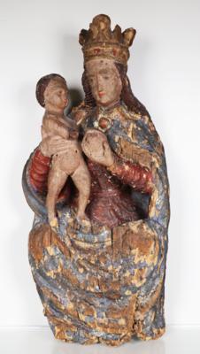 Thronende Madonna mit Kind, 16. Jahrhundert - Porcelán, sklo a sběratelské předměty