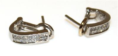 Diamantohrsteckclips Weißgold 750, - Kunst, Antiquitäten und Schmuck