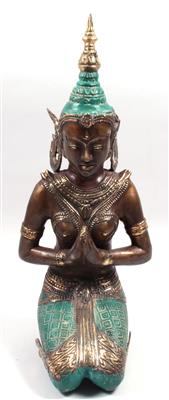 Asiatische Bronzefigur "Tempelwächterin" - Kunst, Antiquitäten und Schmuck